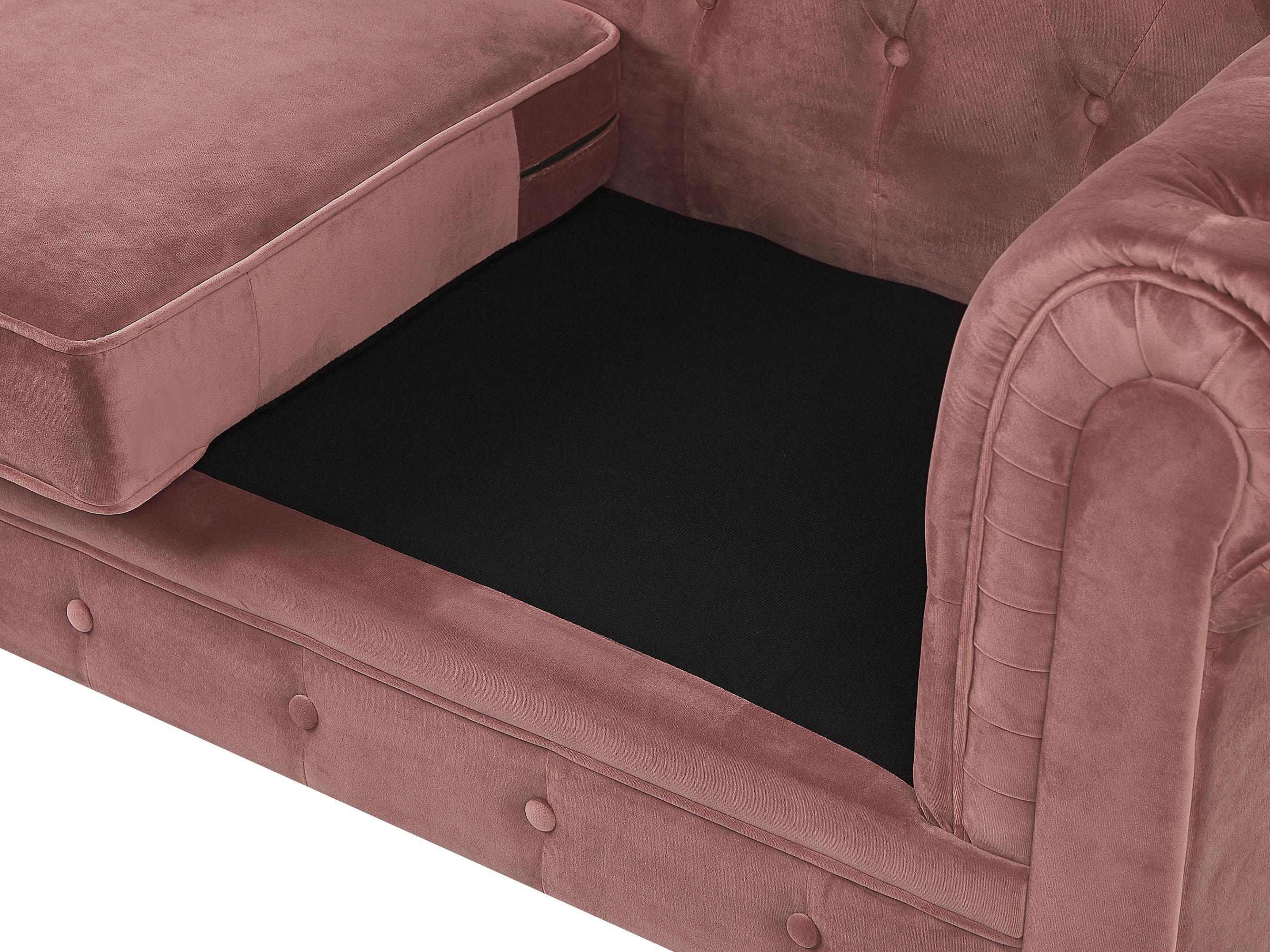 Bank 3-zits CHESTERFIELD Fluweel Roze