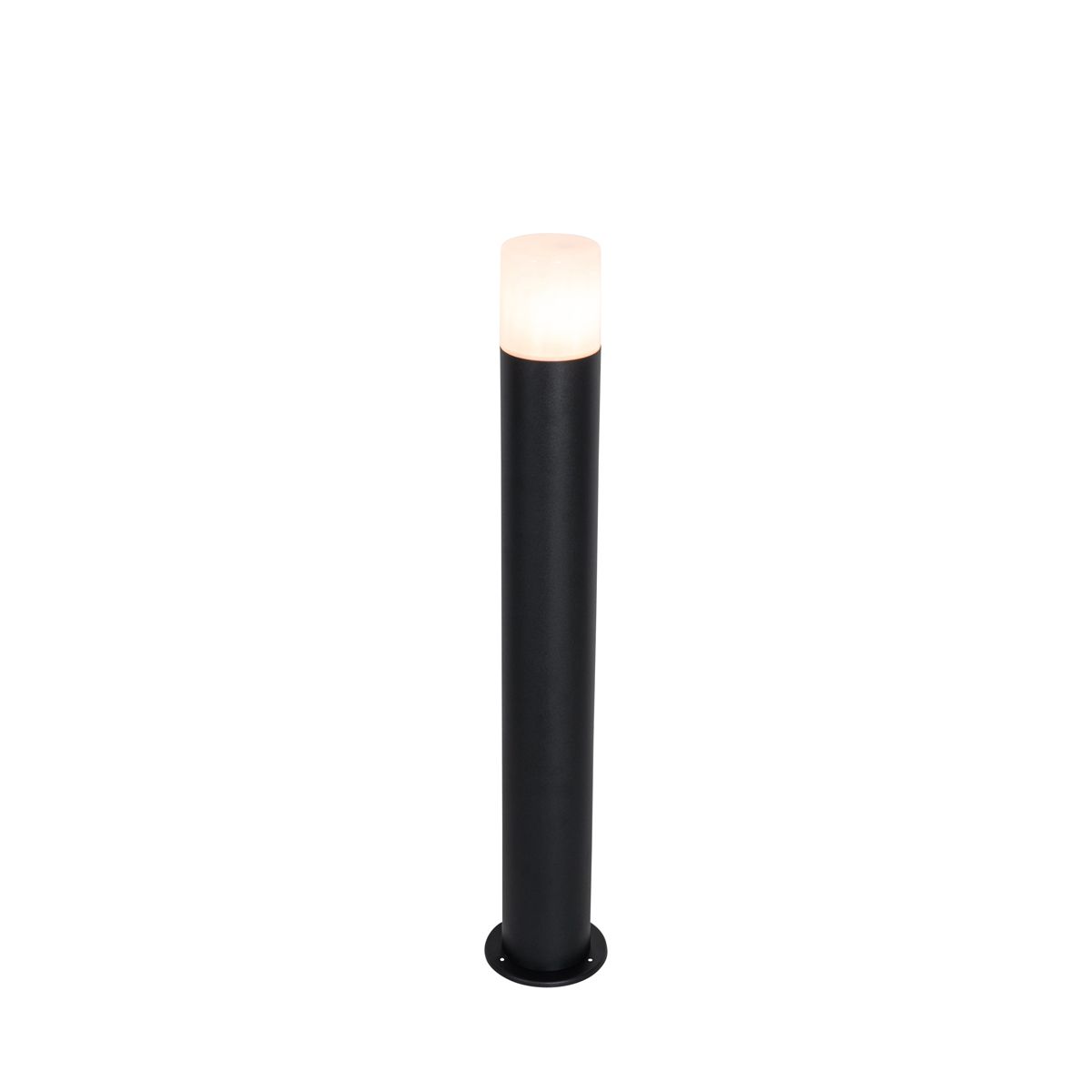 Staande buitenlamp zwart met opaal kap 70 cm - Odense