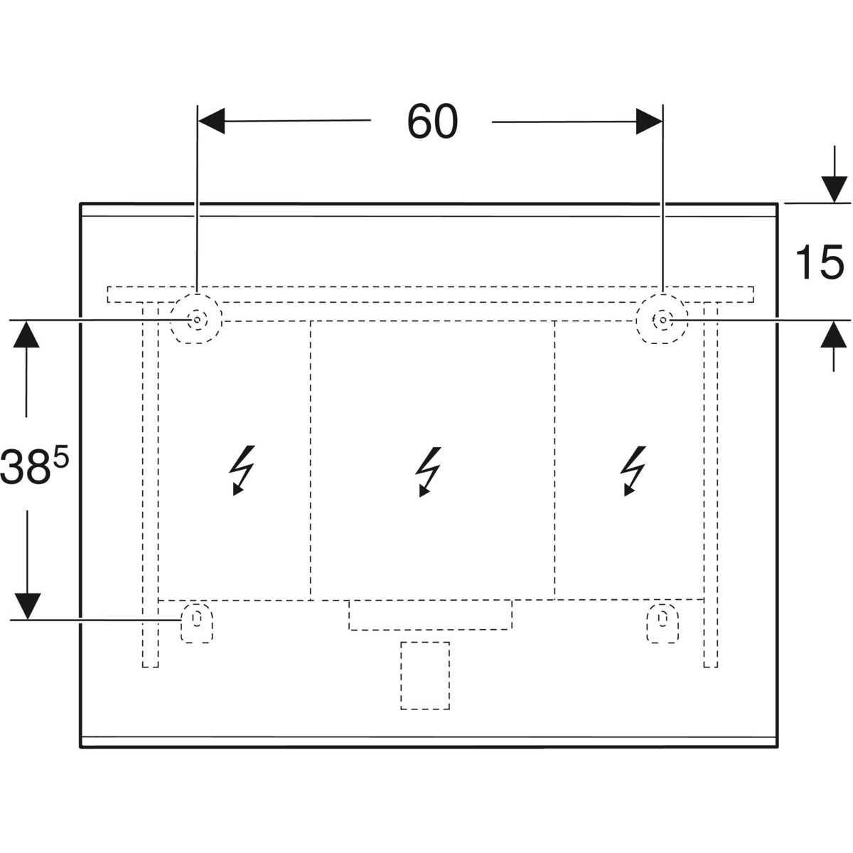 Geberit Option spiegel met verlichting en verwarming 90x70cm zwart