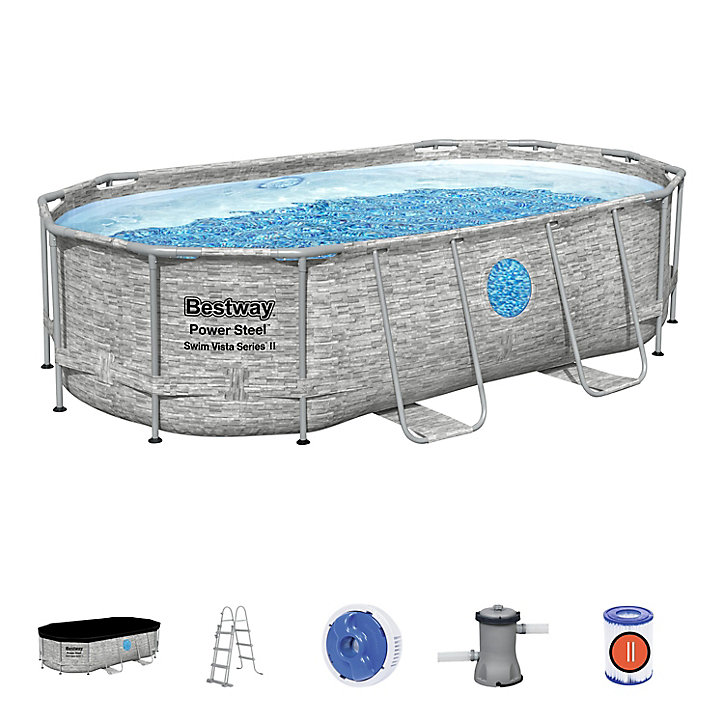 Piscine tubulaire ovale Bestway Power Steel™ SwimVista™ 4,27 x 2,50 x h.1 m