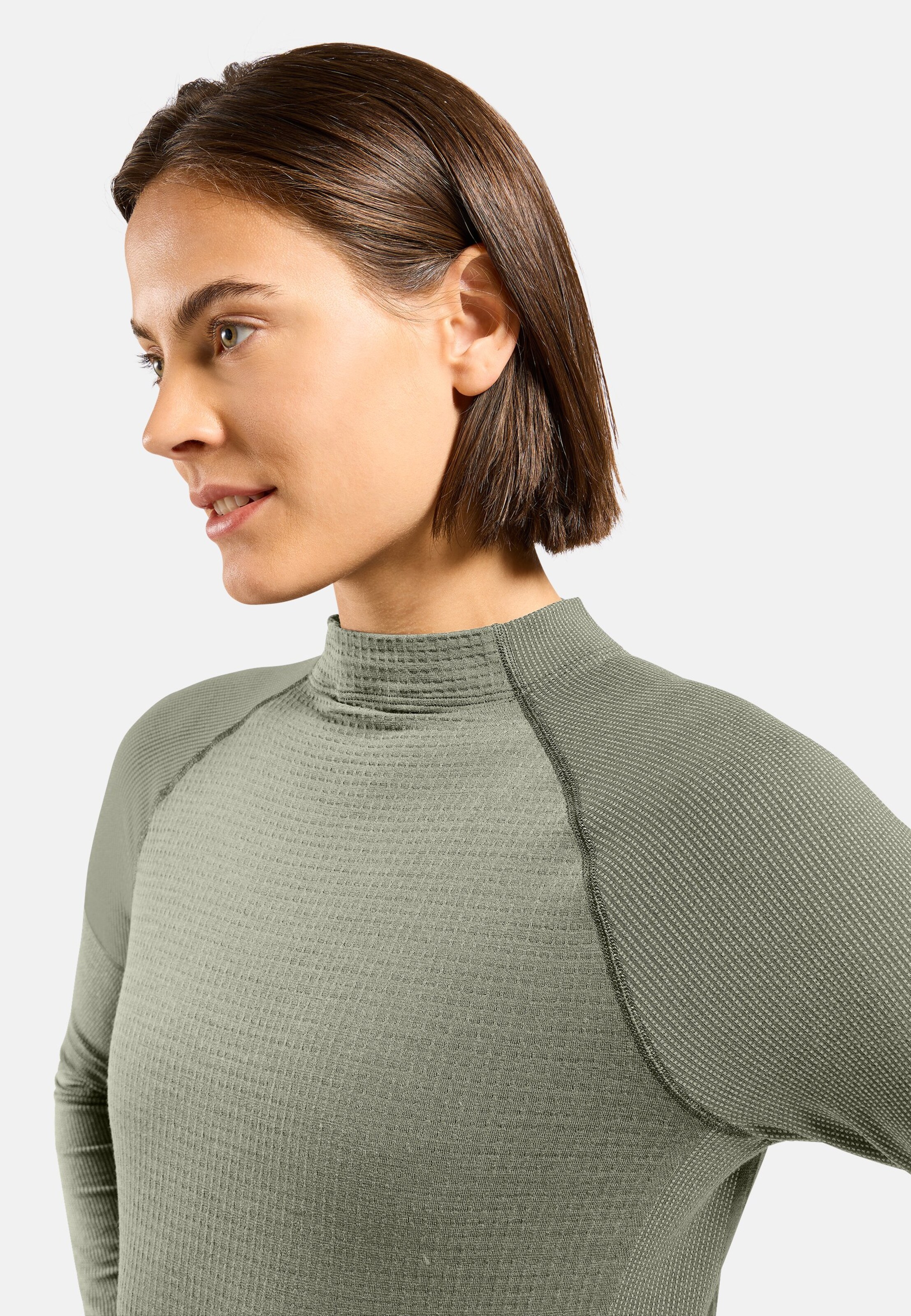 Seamless Performance Wool Funktionsshirt mit Rundhalsausschnitt in shadow