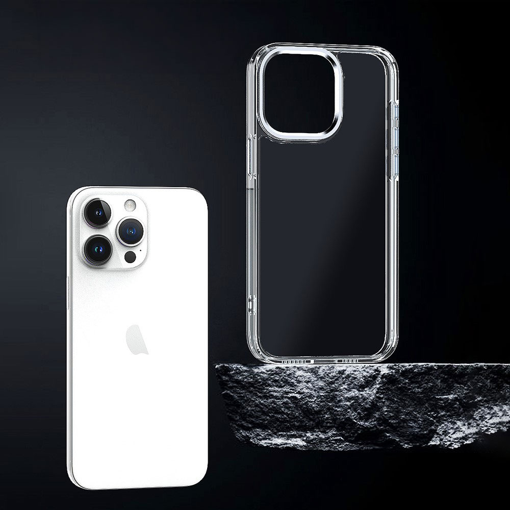 iPhone 16 Pro Max Hybrid Hardcase Hülle TPU Bumper   Kunststoff Rückseite - Lila / Transparent