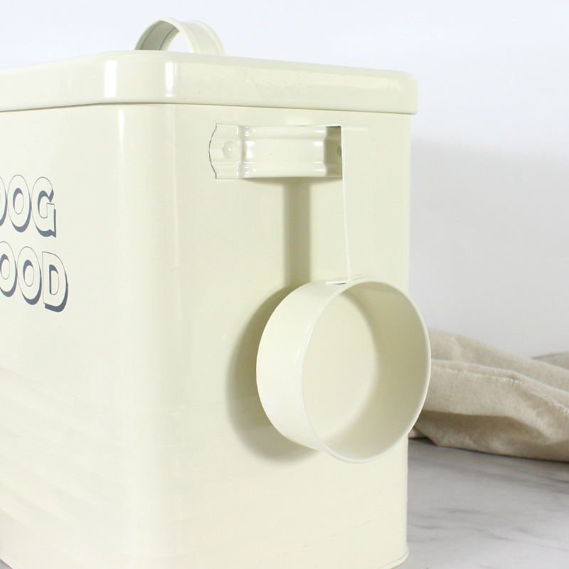 (6l) Metall Tierfutter Behälter mit Dosier Löffel Trockenfutter Aufbewahrungs Box Leckerli Frischhalte Dose - Katze
