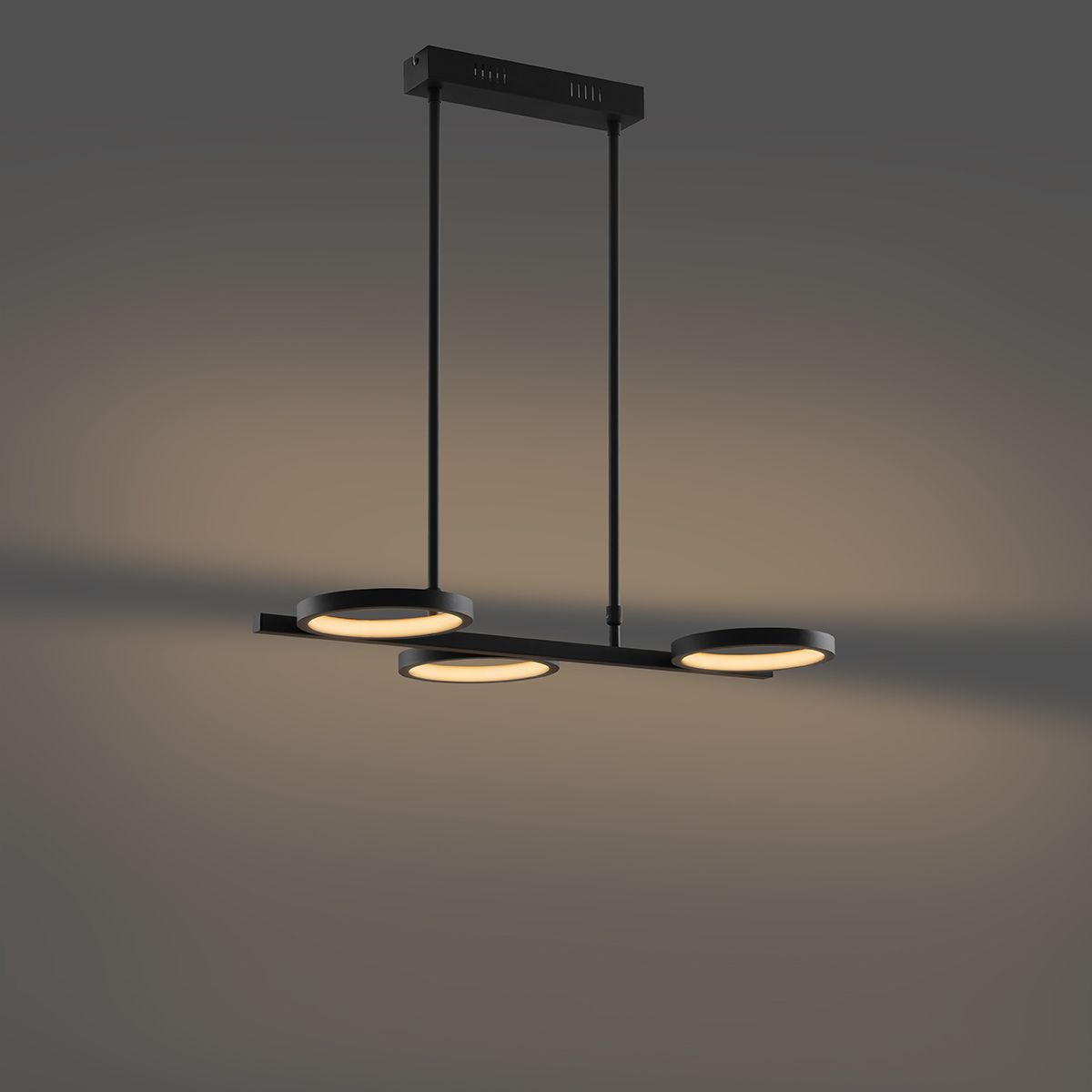Moderne hanglamp zwart incl. LED 3-staps dimbaar 3-lichts - Vivé
