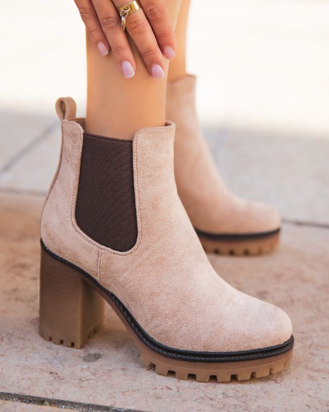 Bottines femme taupe à talon - Bertille