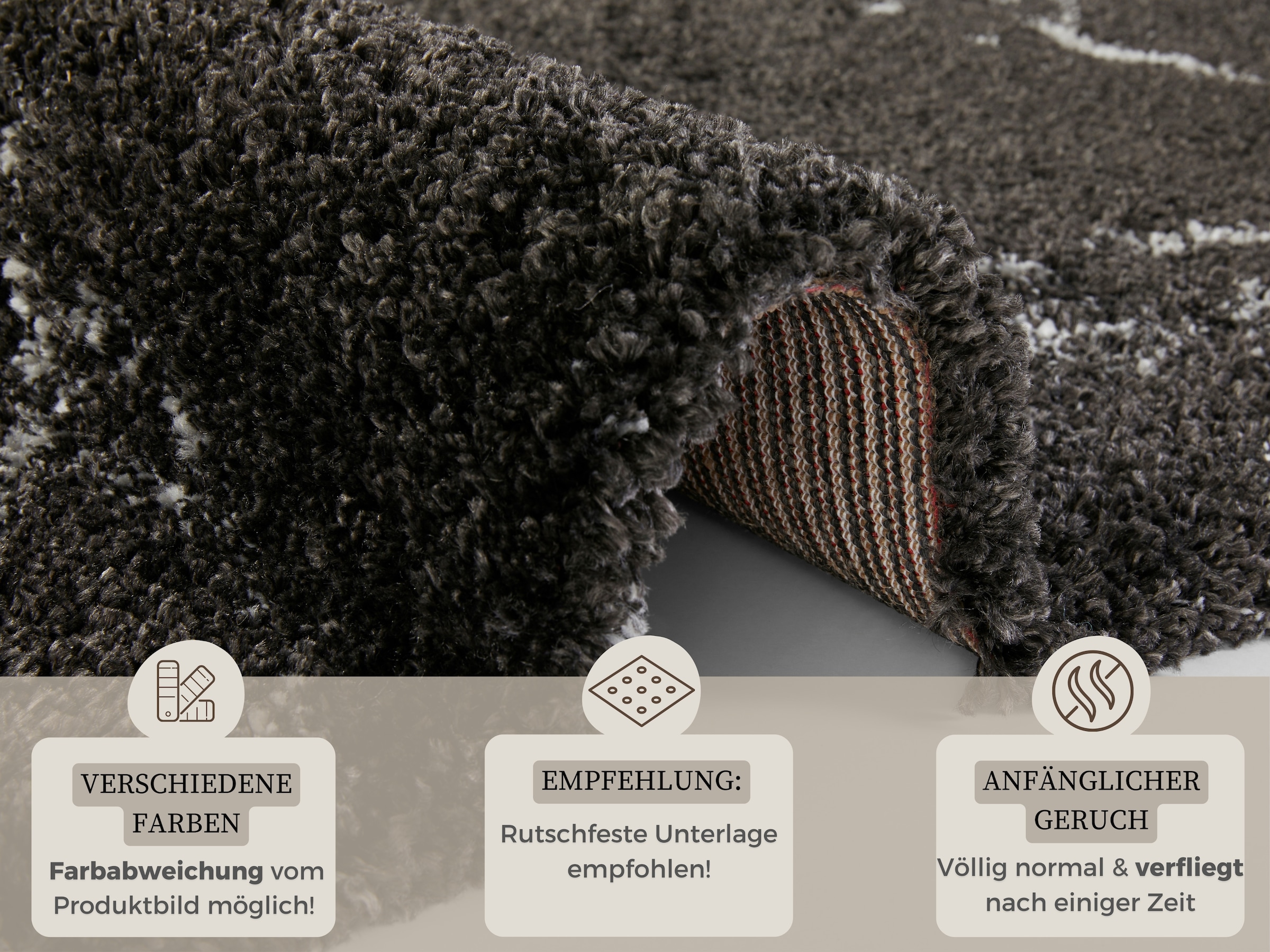 HANSE Home Hochflor-Teppich »MAYRIN« rechteckig 30 mm Höhe Hochflor, Teppich, Shaggy, Flokati, Weich, Marmor-Optik, Wohnzimmer