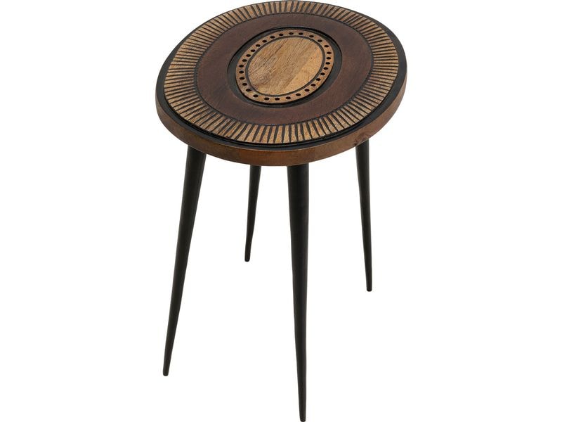 Kare Beistelltisch Medina 40 x 45 cm, Braun Ovaler Beistelltisch