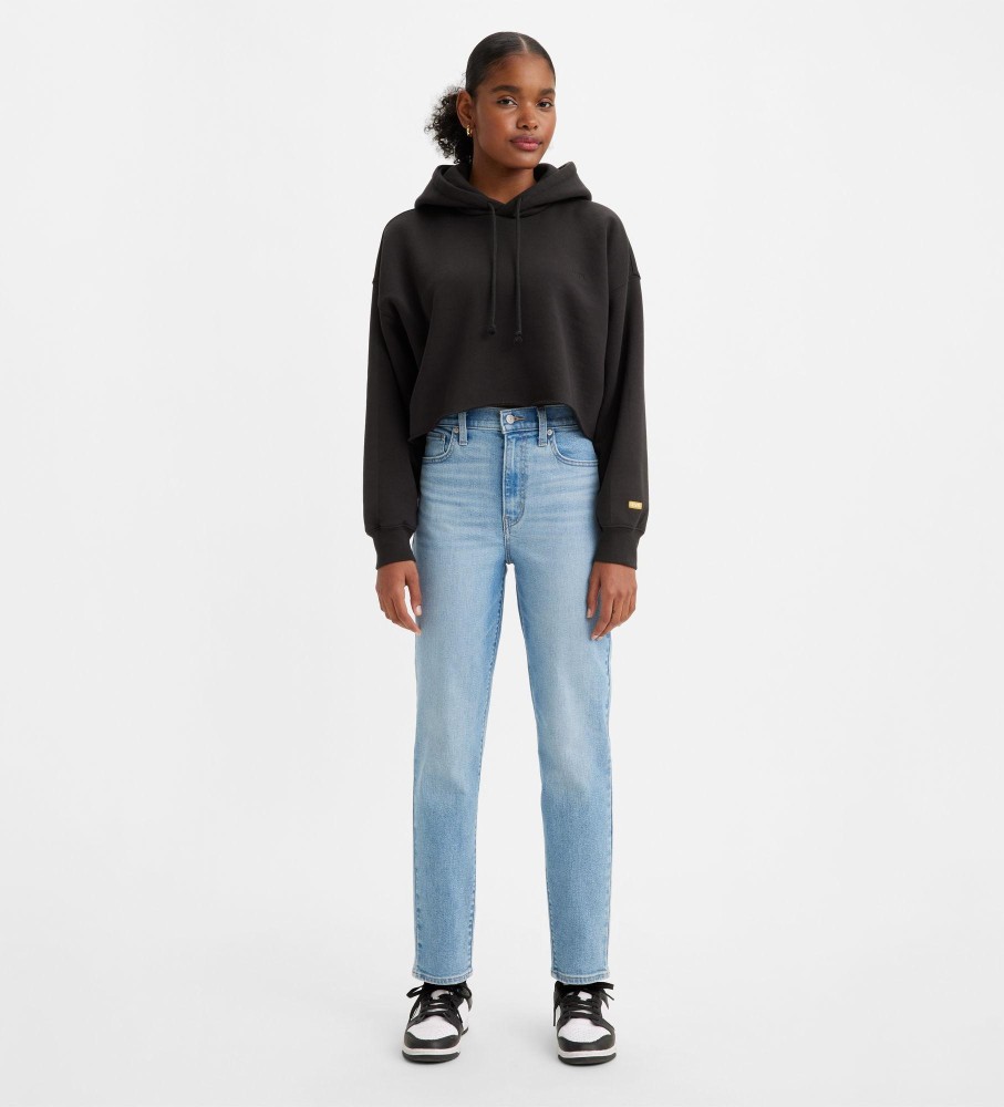 Calça jeans Levi's Mom de cintura alta azul claro