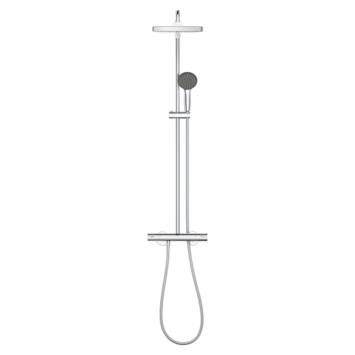 Grohe regendoucheset Quickfix Vitalio Start vierkant met handdouche en thermostaatkraan 2 standen chroom