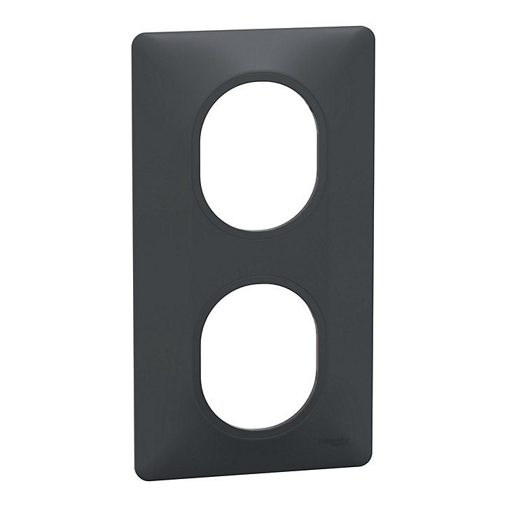 Plaque de finition double verticale Schneider Electric Ovalis anthracite