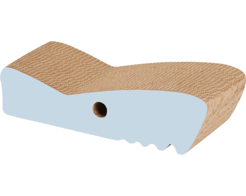 Catit Zoo Scratcher krabplank, haai, geribbelde krabplank in diervorm, ca. 44 x 18 x 12 cm, grijs en bruin karton