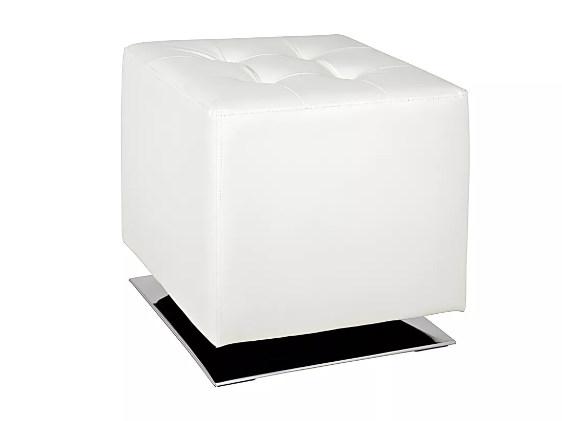 Pouf pivotant blanc Mario
