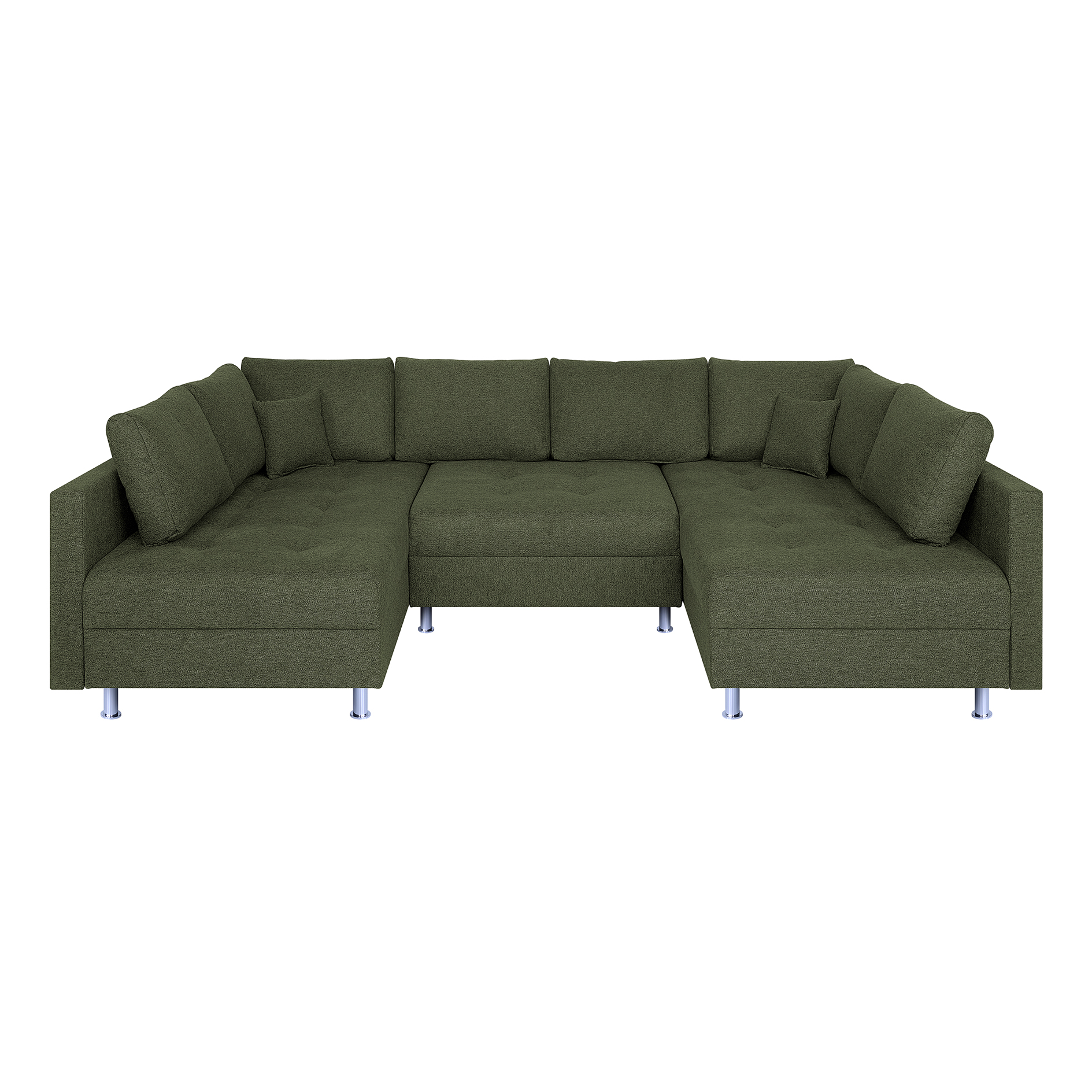 Wohnlandschaft - olive - Strukturgewebe - Federkern