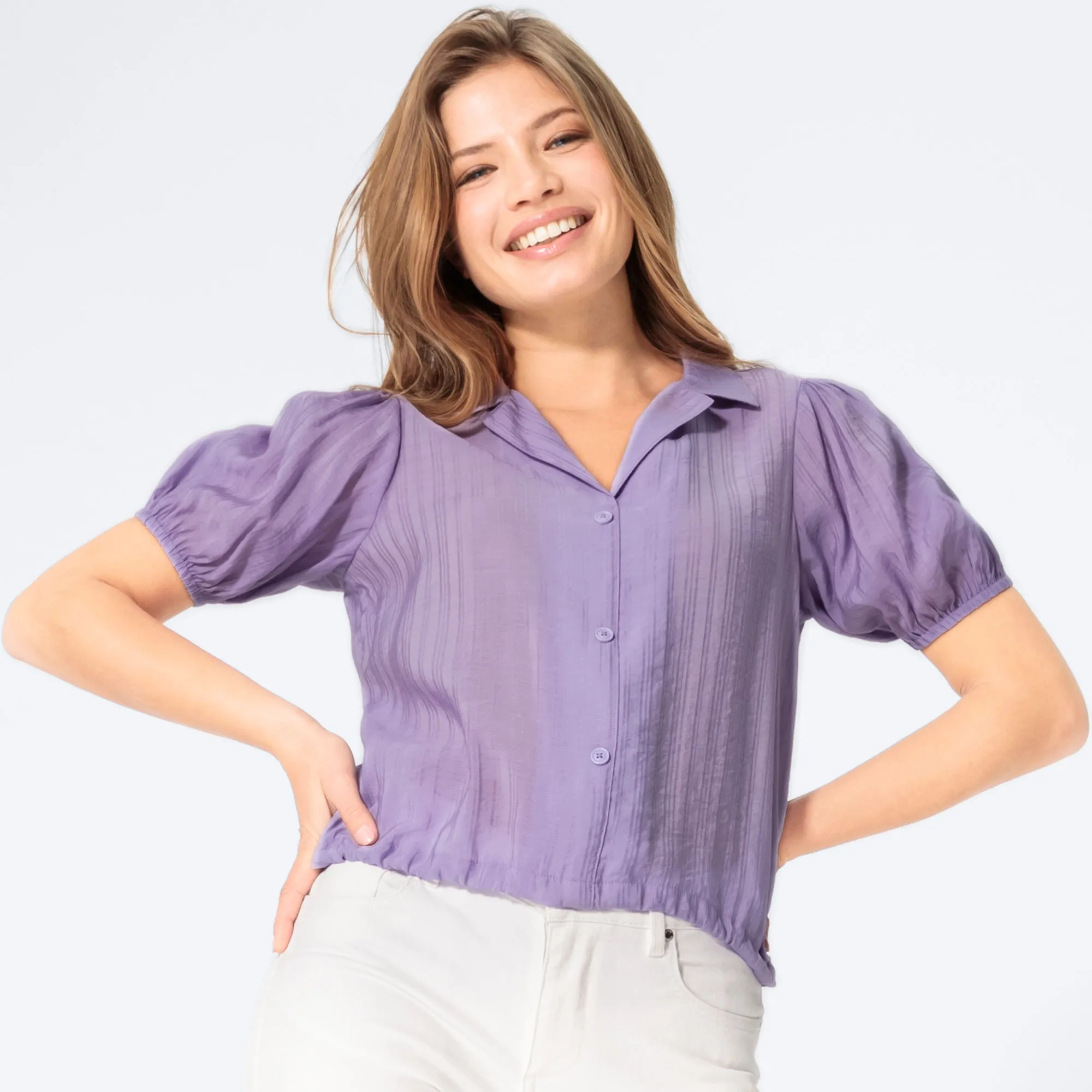 Damen-Bluse mit Puffärmeln