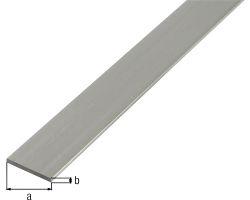 Platte staaf, natuurlijk aluminium, 60x3 mm, 2,6 m