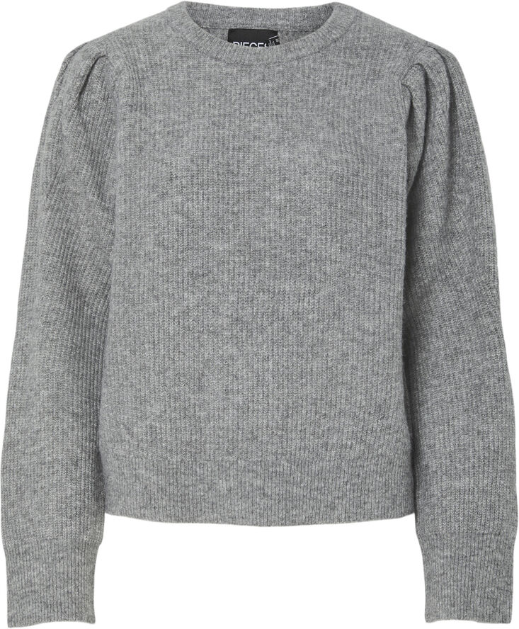 Pieces PCOLIVIA LS O-NECK KNIT D2D FSY Medium grey melange