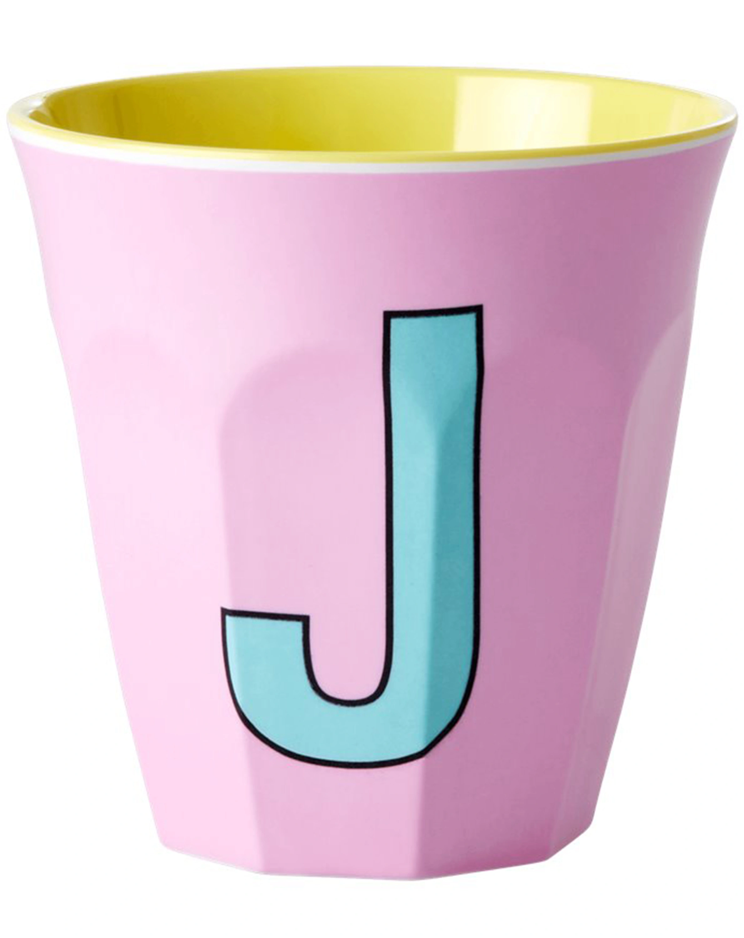 Melamin-Becher LETTER J - MEDIUM in pink
