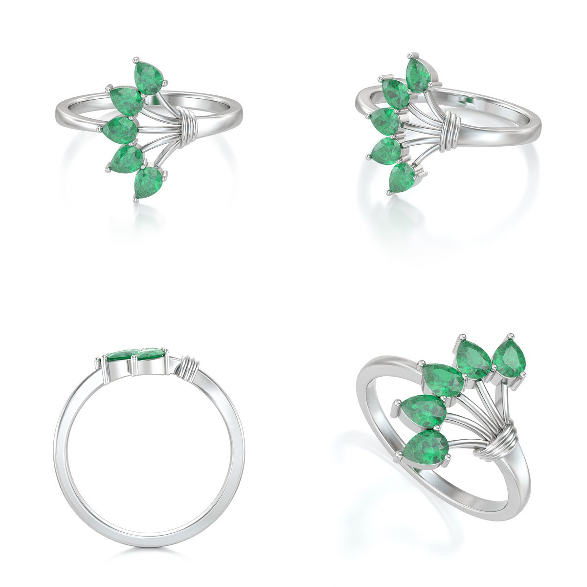Bague ADEN Emeraude sur Argent 925 2.65grs