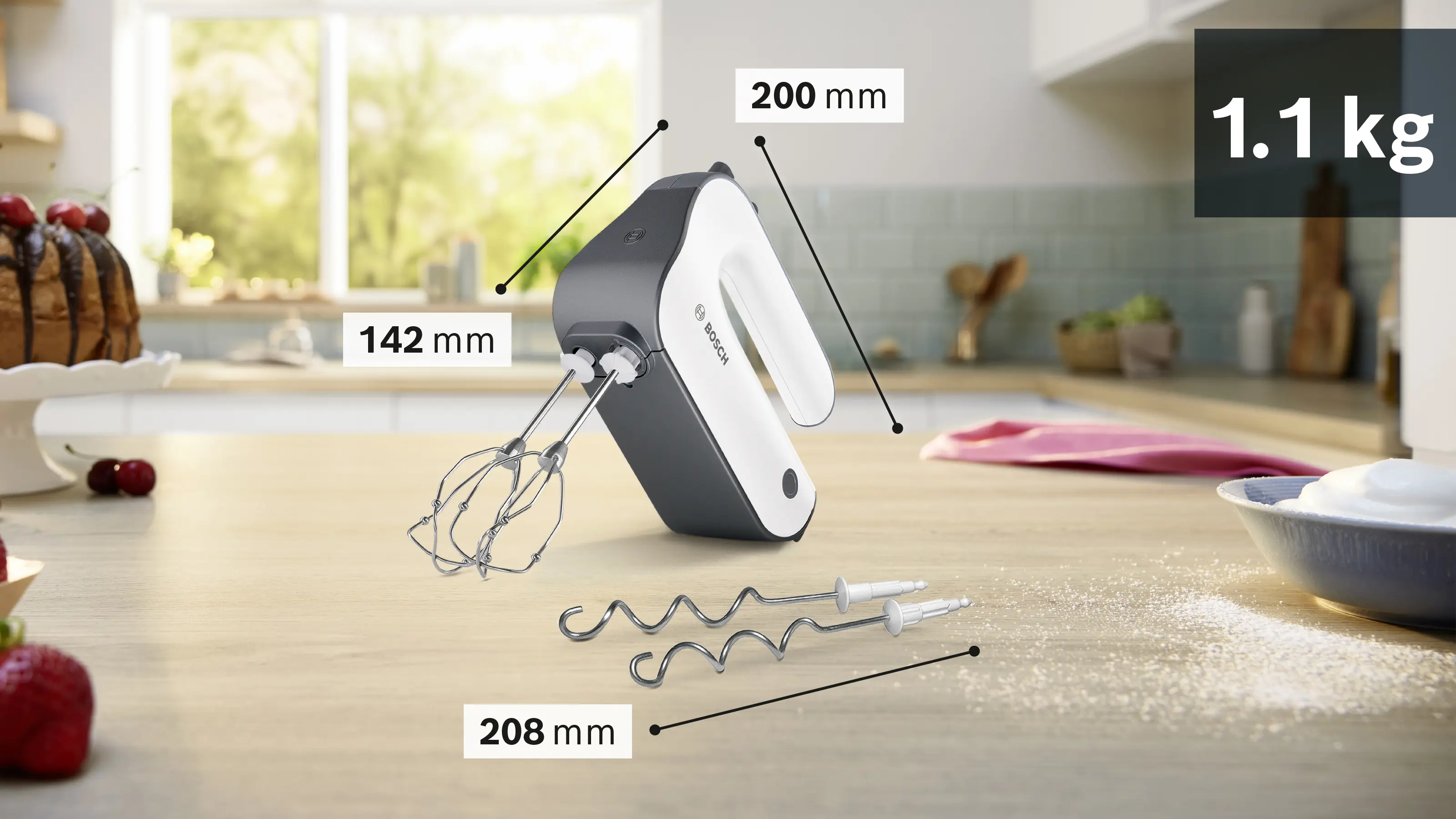 Handmixer MFQ4 850 W Wit, Donker zilver MFQ49300