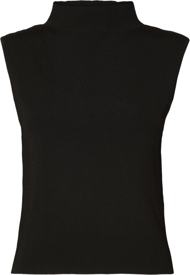 Selected Femme SLFCARO SL KNIT TOP Sort