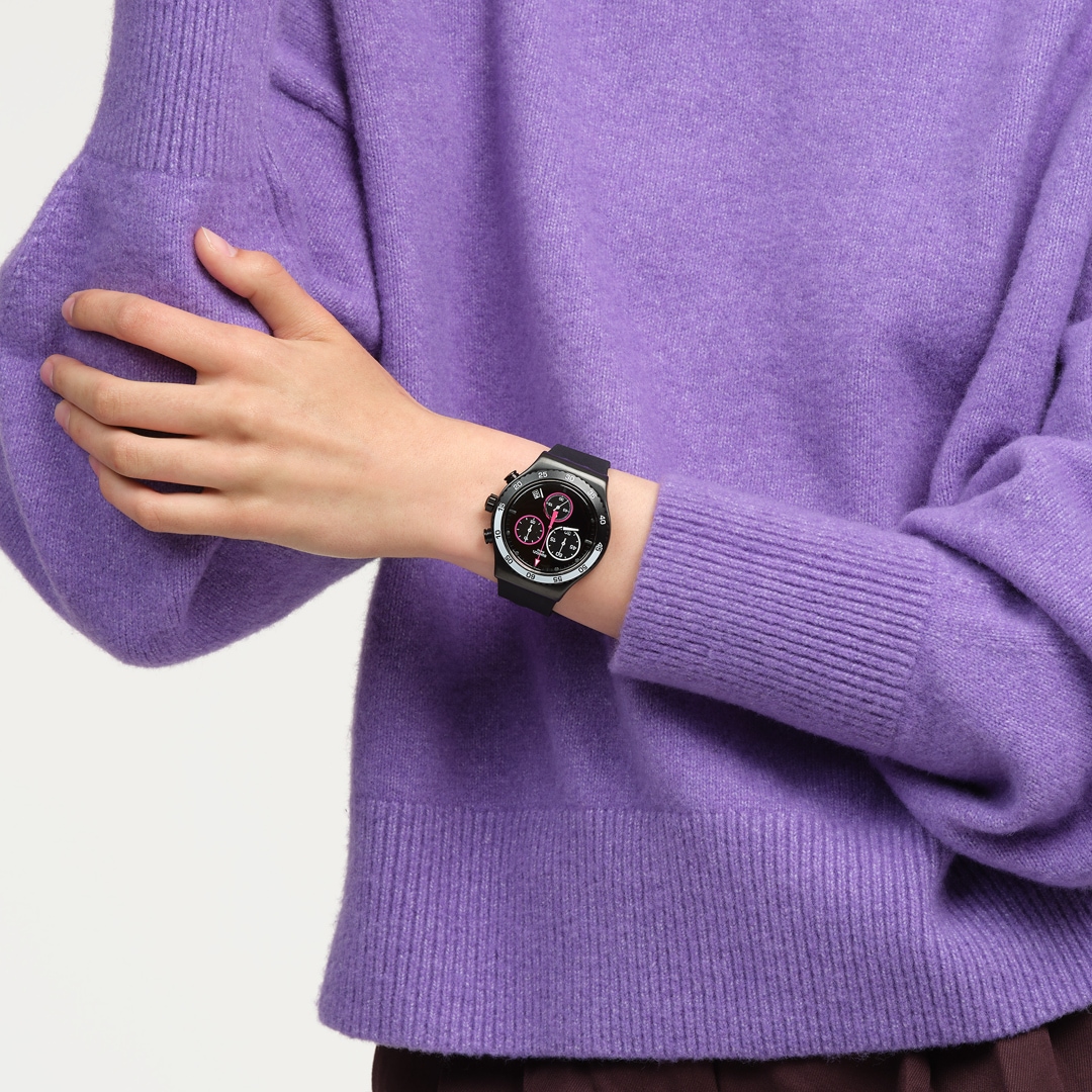 Swatch I New Chrono Magenta At Night