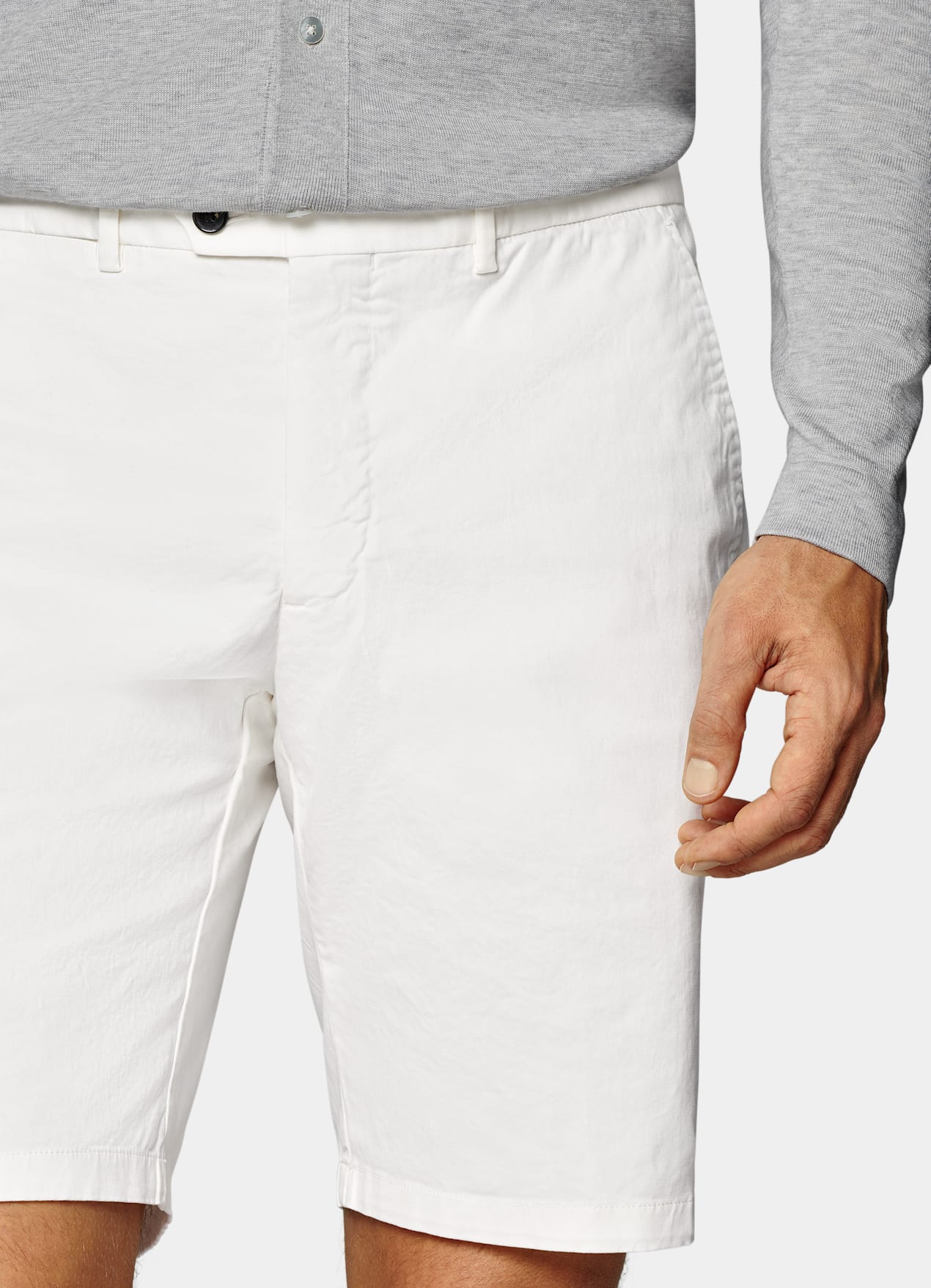 Short Slim Leg blanc cassé