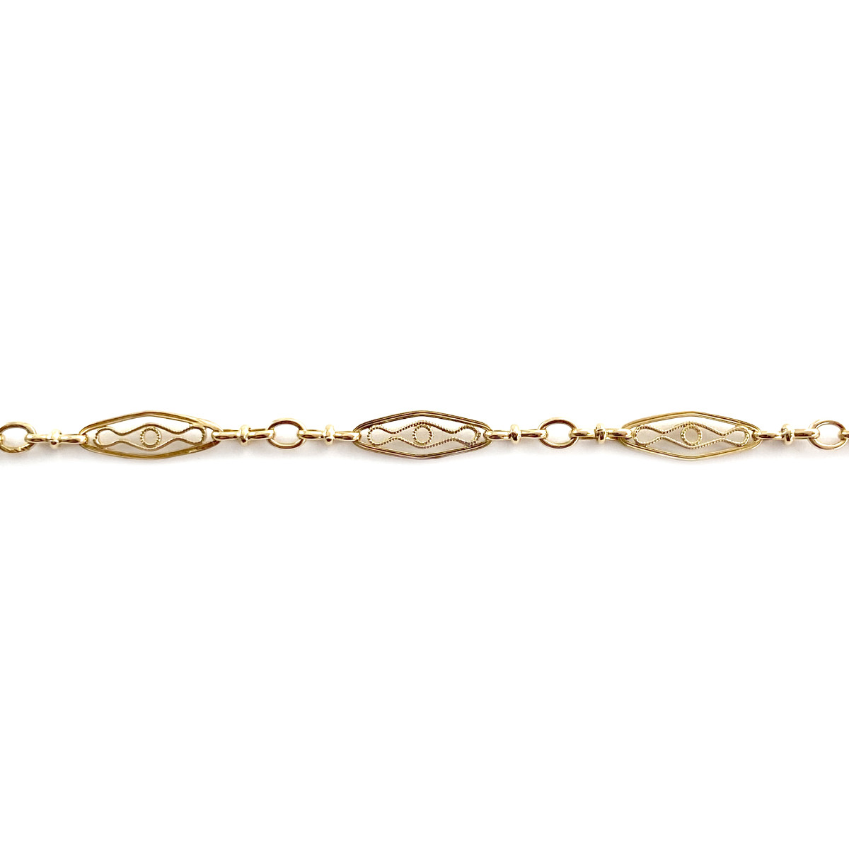 Collier d'occasion or 750 jaune maille filigrane 47 cm