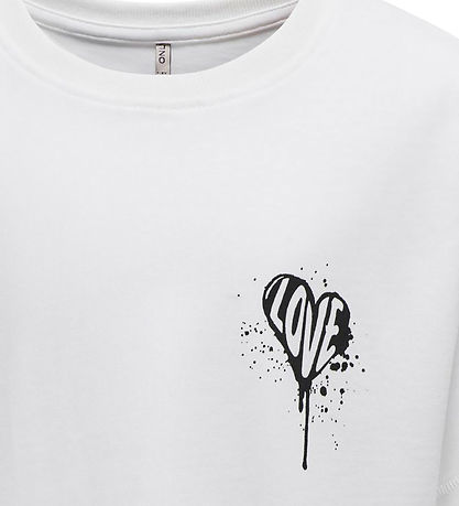 Kids Only T-shirt - KogCilla - Bright White/Love