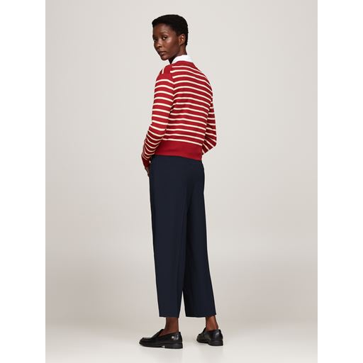 Tommy Hilfiger Mini Stripe Cardigan, Dark Magma/Ivory, S