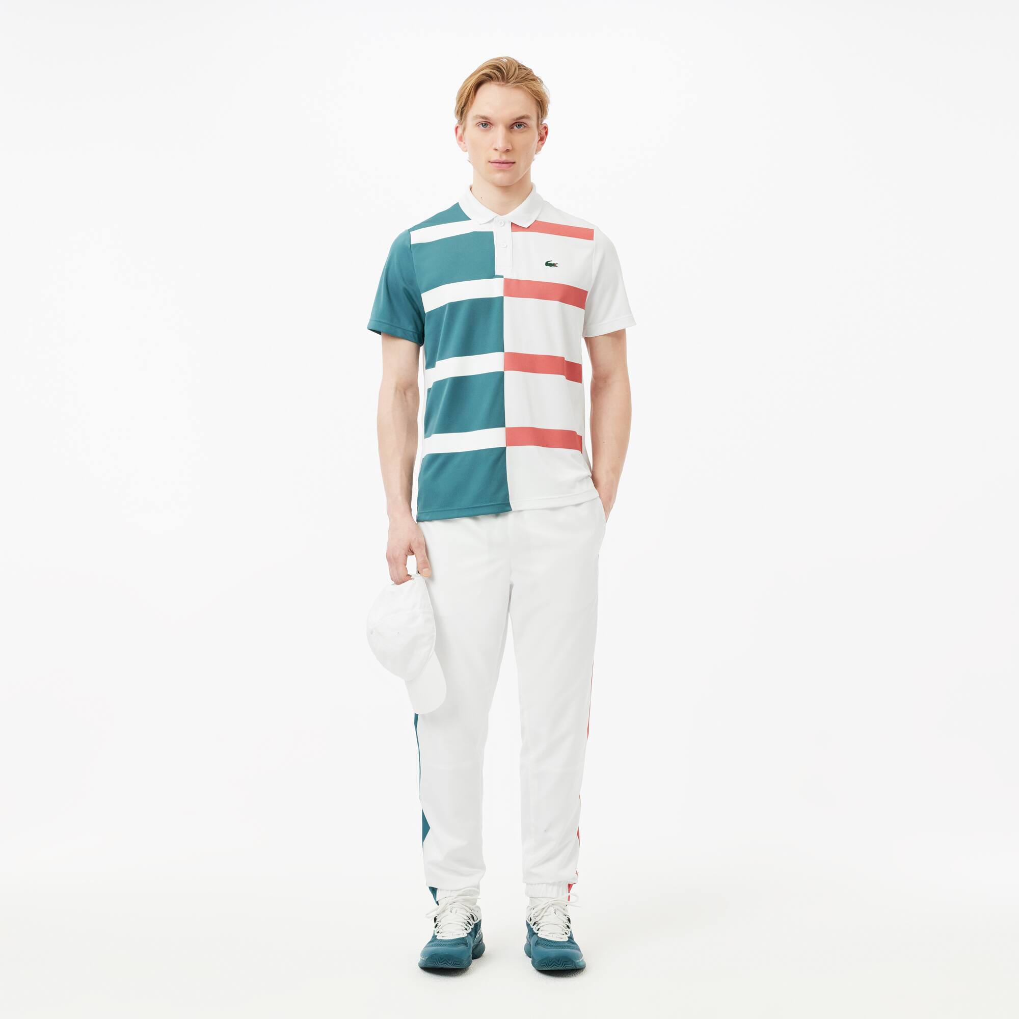 Ultra-Dry Tennis-Poloshirt mit Colour-Block-Streifen Kurze Ärmel - Blau - Lacoste - Herren