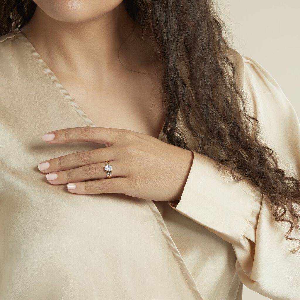 Bague Or Bicolore Kolleen Oxyde De Zirconium