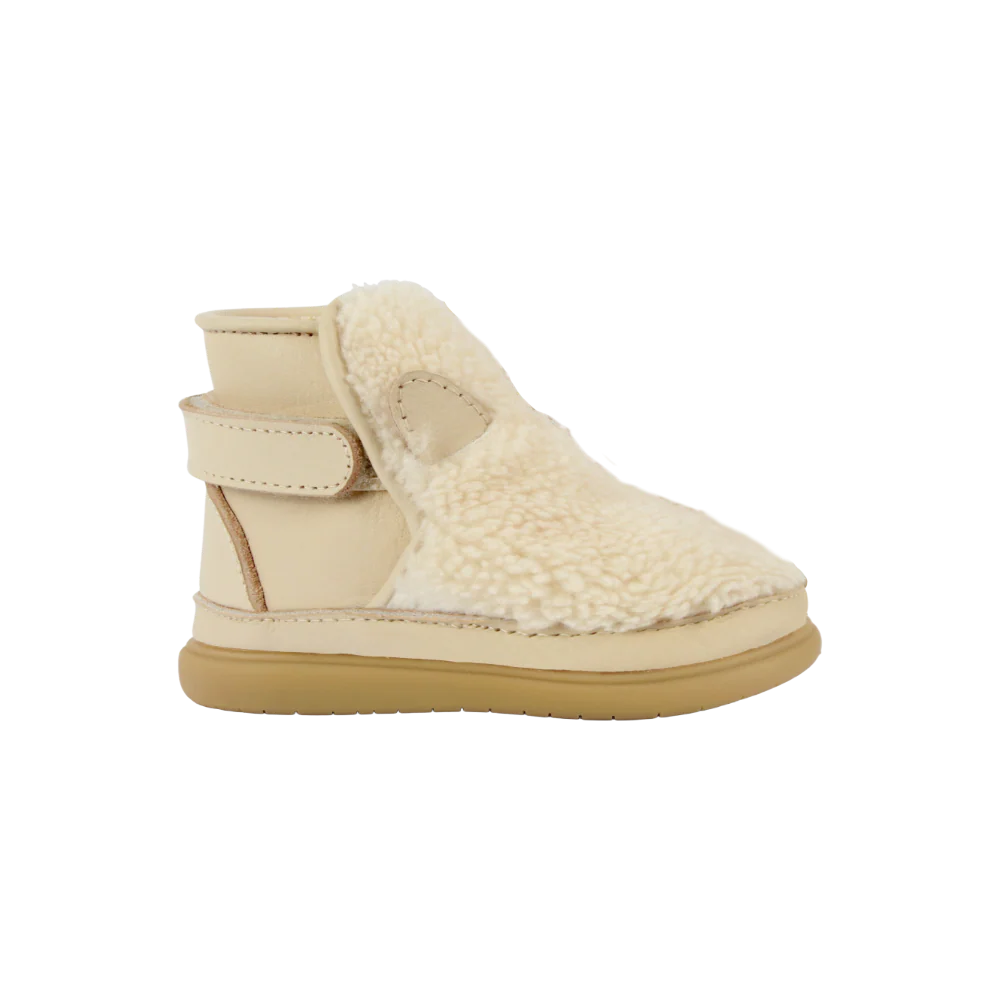 Roumi Shoes | Polar Bear | Off White Curly Faux Fur