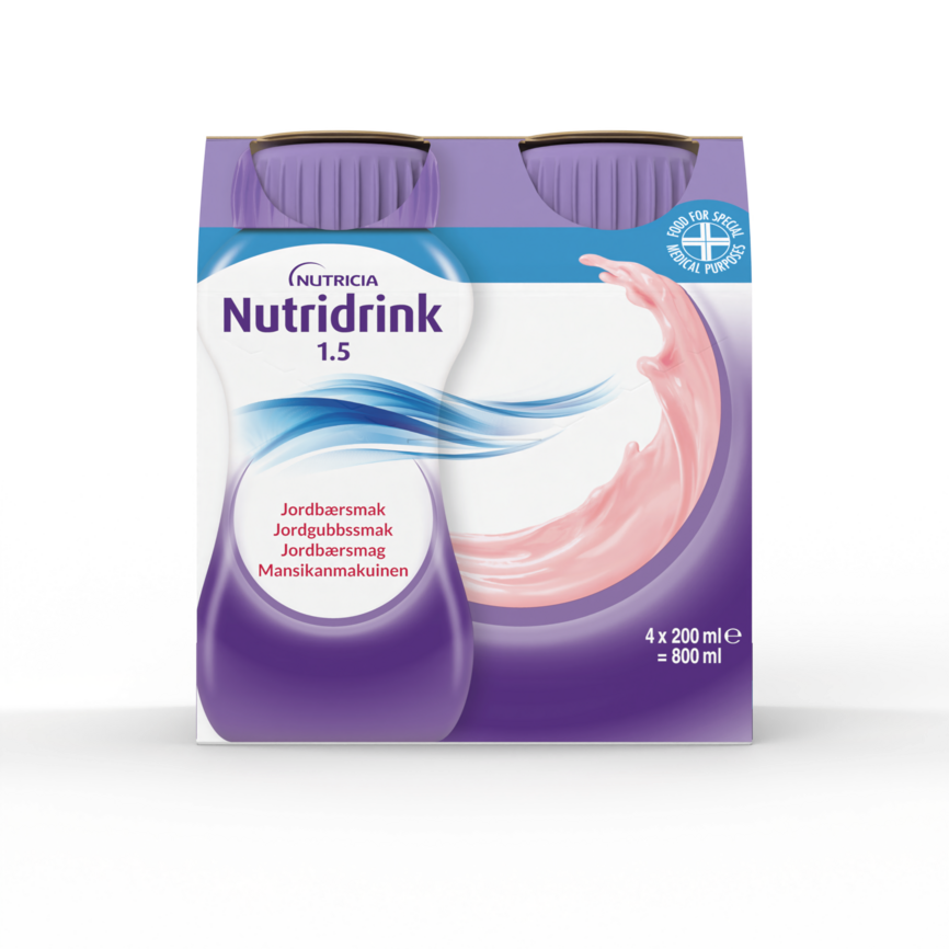 Nutridrink næringsdrikk jordbær 4x200 ml