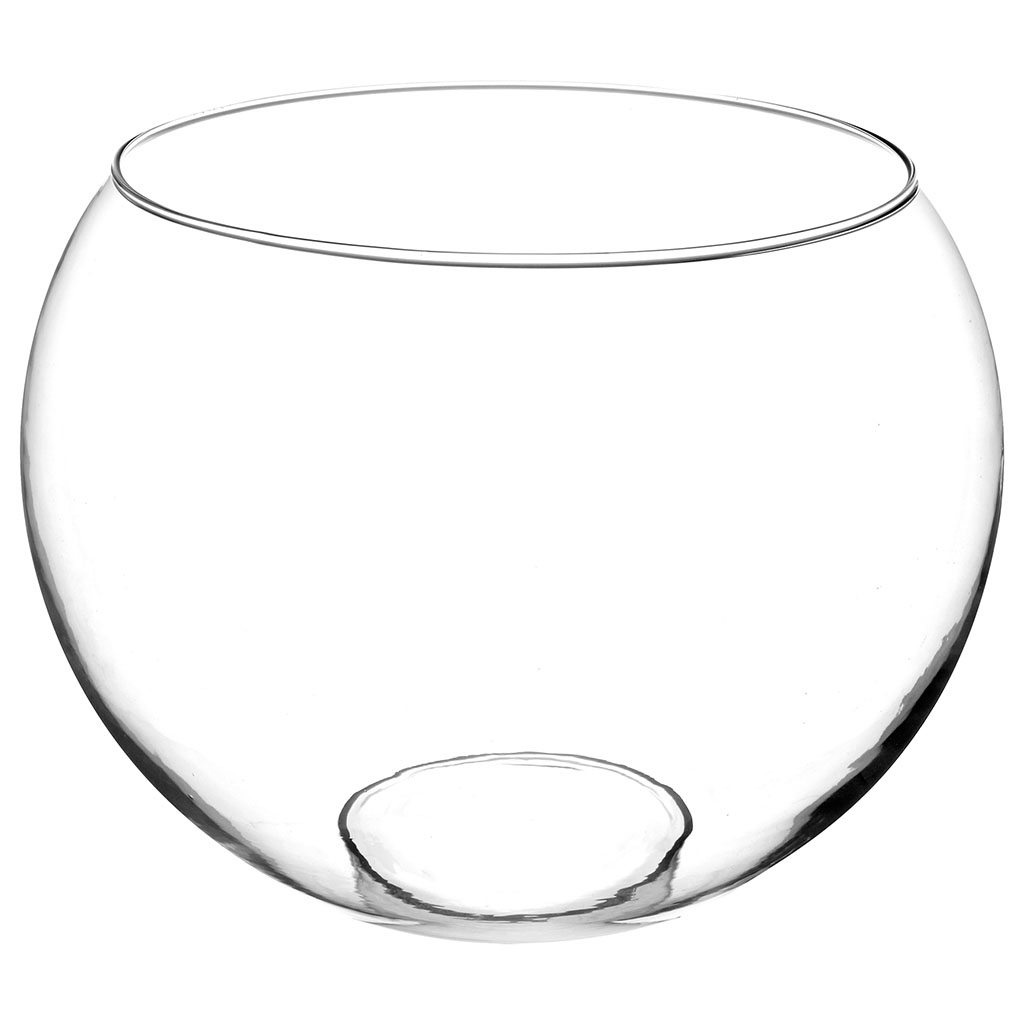 Vase boule verre transparent D 30x23.5cm