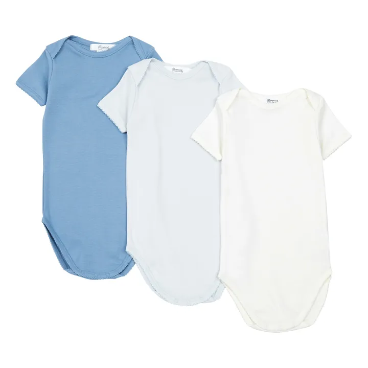 Bonpoint Set de 3 Bodies Coton | Bleu