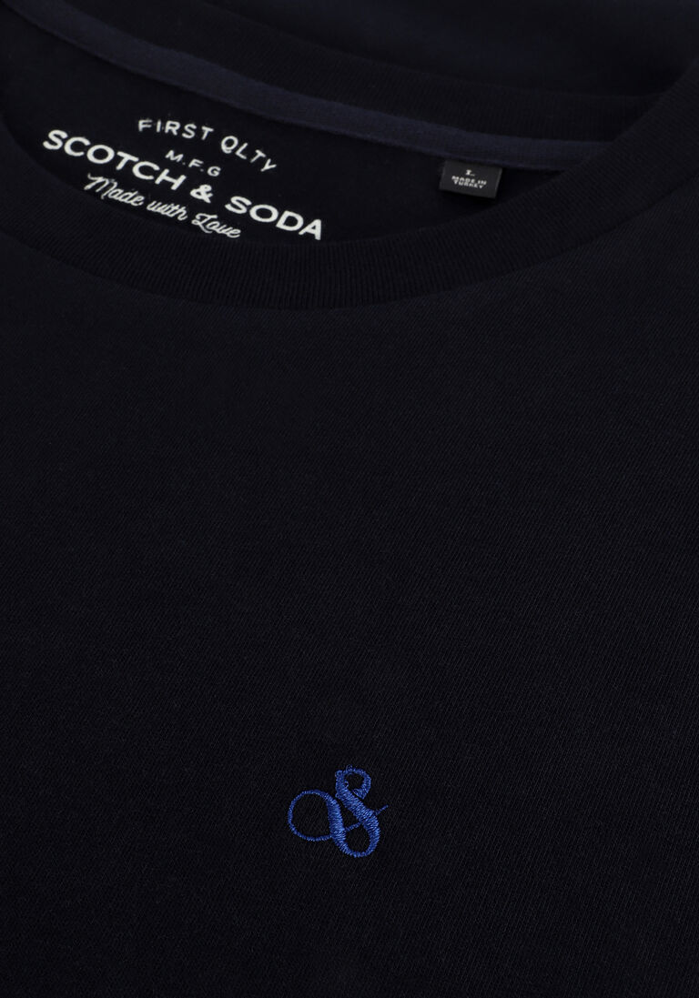 SCOTCH & SODA donkerblauwe scotch & soda t-shirt crewneck jersey t-shirt