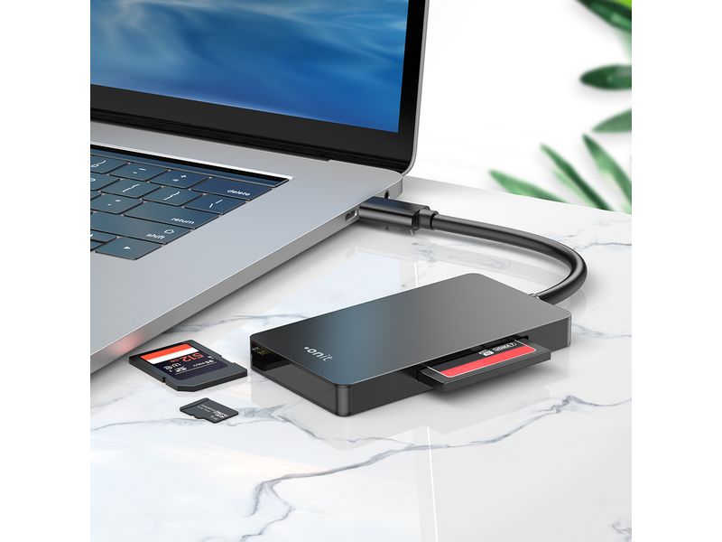 onit Card Reader Extern Pro USB-C 3-in1 Speicherkartenleser mit drei Slots