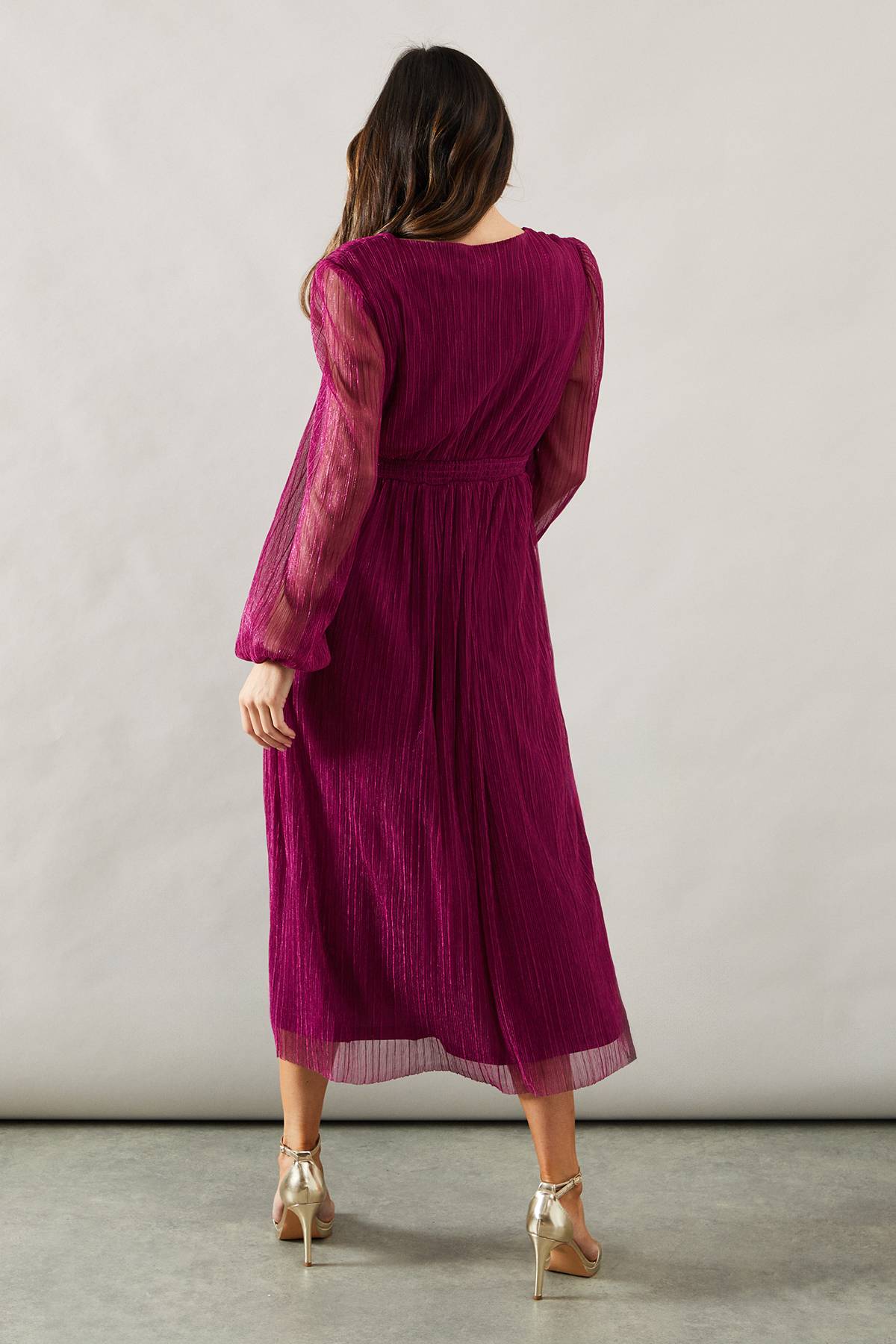 Wallis Robe Midaxi Portefeuille Plissée d'Occasion
