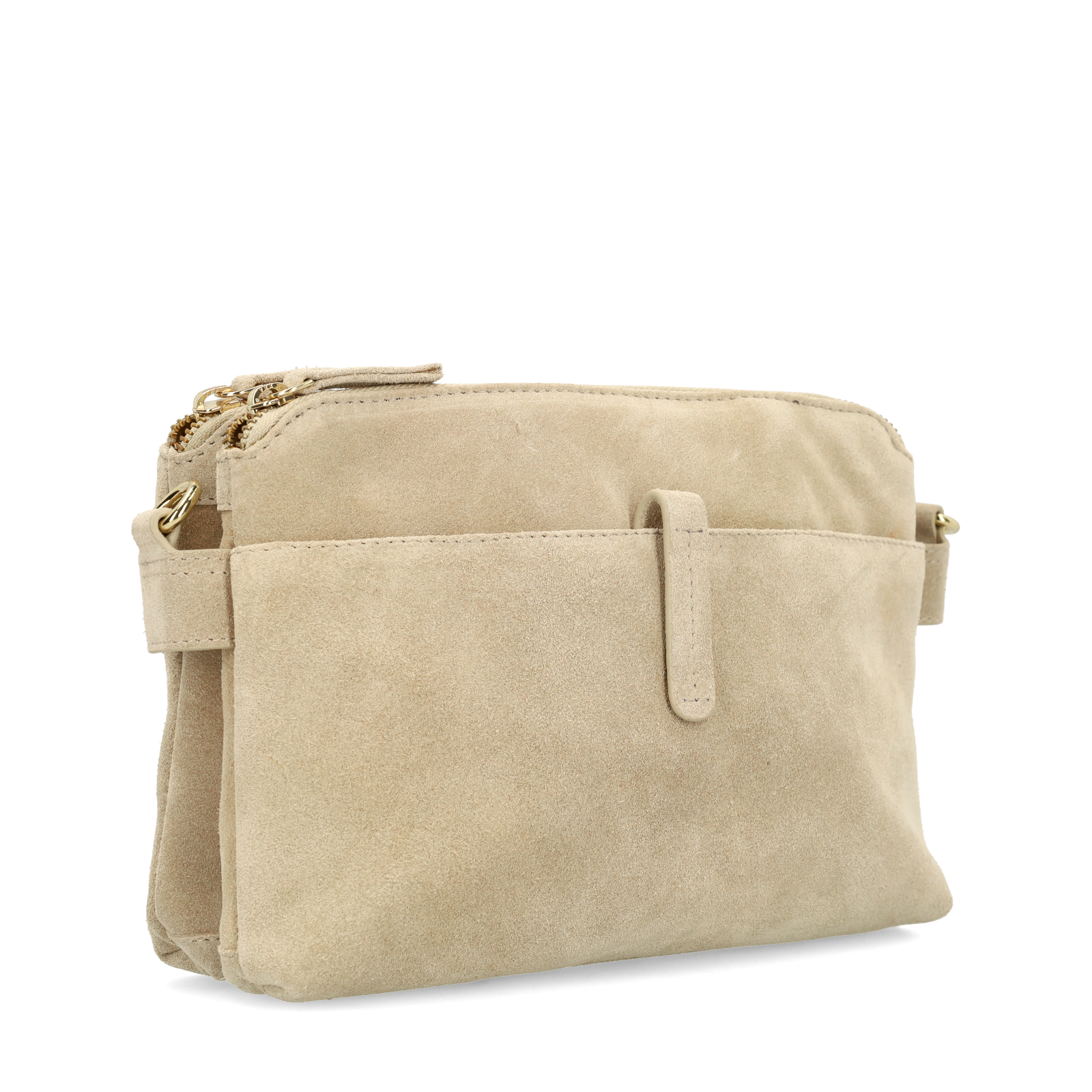 Beige suède schoudertas