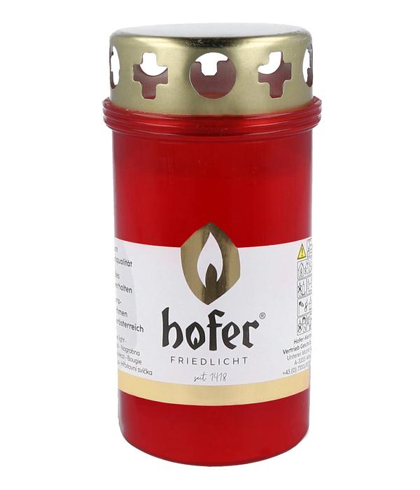 Hofer Grabkerze Nr. 3 mit Deckel, rot