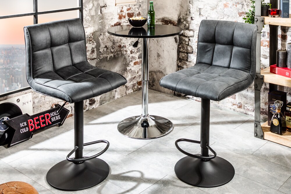 riess-ambiente Barhocker MODENA - höhenverstellbar weiß Barstuhl Fußablage Kunstleder