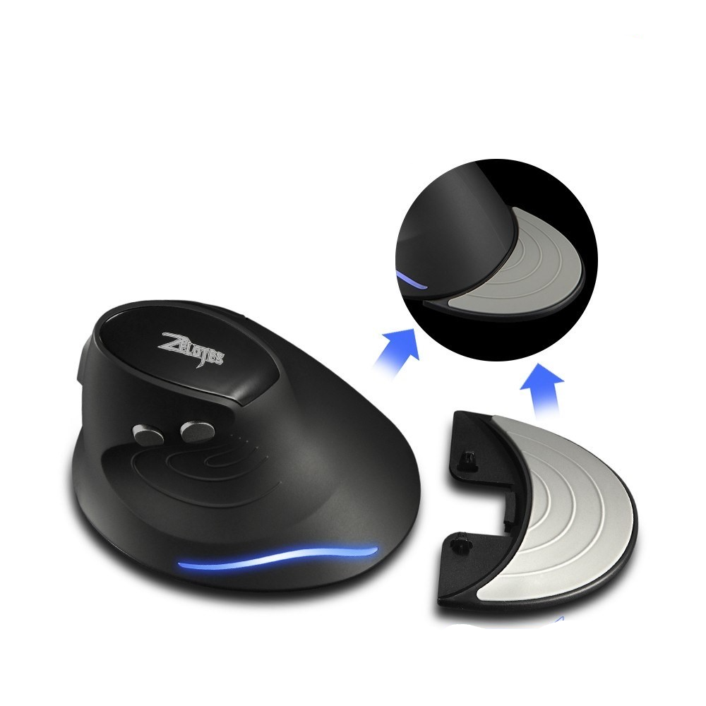 2.4GHz Ergonomische Optische Wireless Maus 2400 DPI mit 6 Tasten / LED Beleuchtung (Batteriebetrieben) - Schwarz