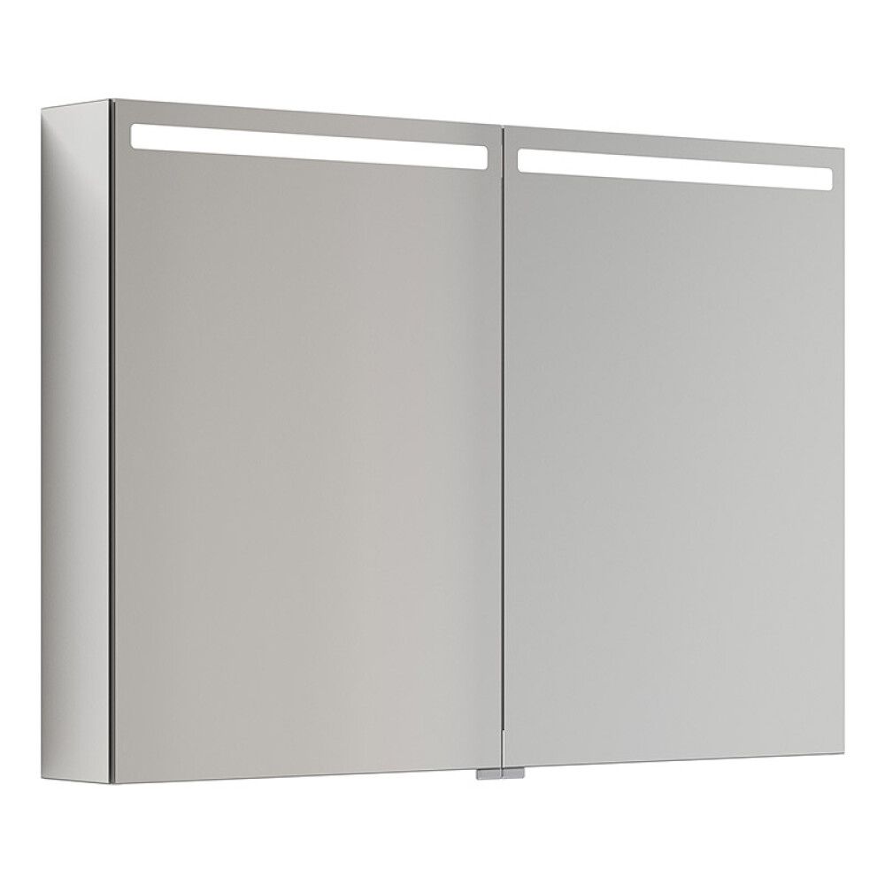 SPEILSKAP SCANBAD TOP MED BELYSNING ALUMINIUM 100CM