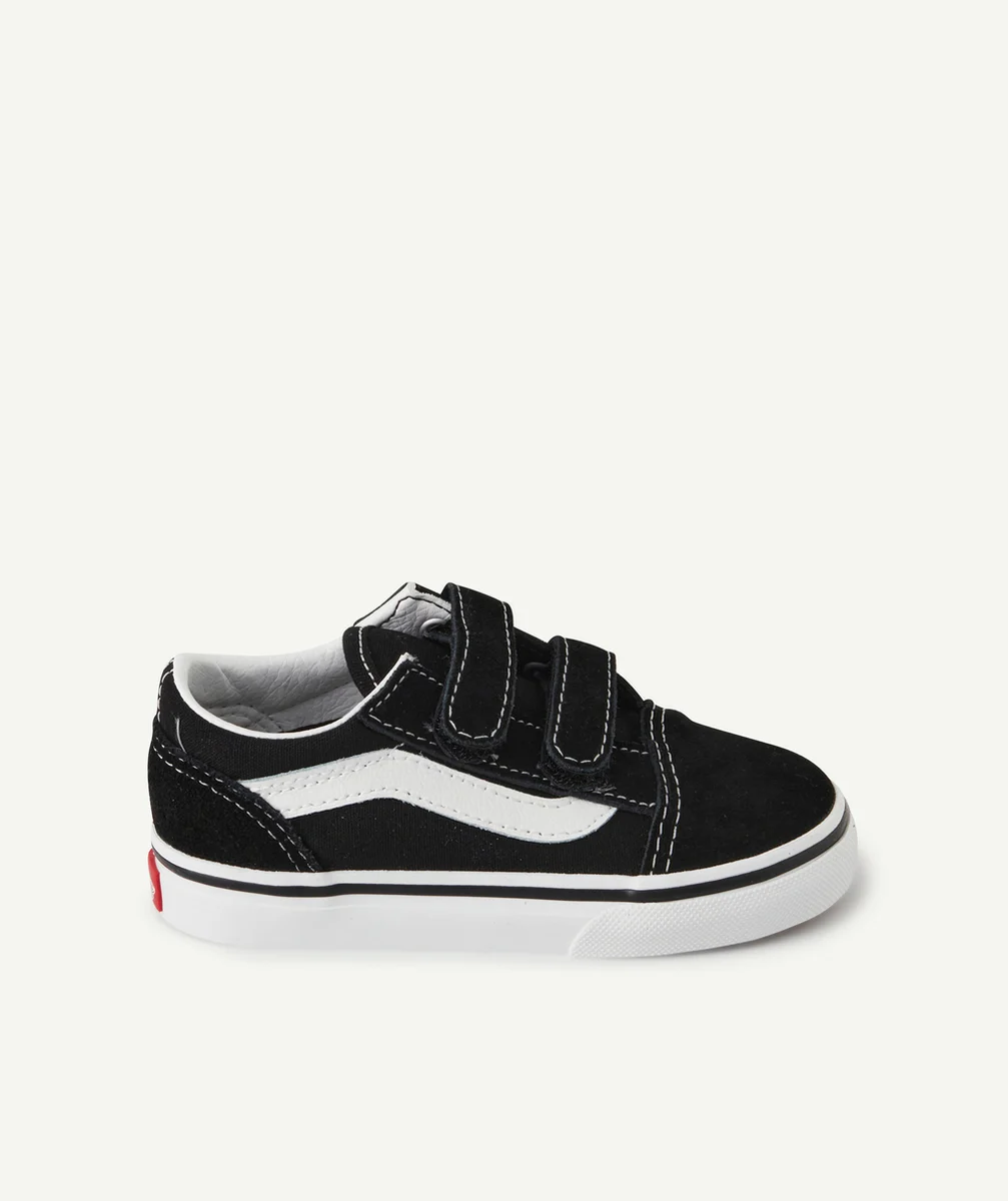 VANSBASKETS BASSES À SCRATCHS BÉBÉ NOIR ET BLANCHE OLD SKOOL V