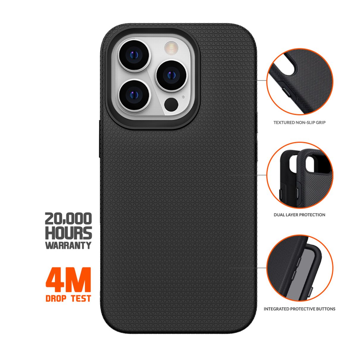 iPhone 14 Pro North Case Premium Hybrid Schutzhülle (EGCA00386) - Schwarz