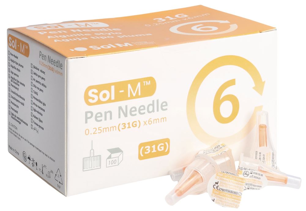 SOL-M Pen Nadel<br>100 Stück, 31G 0.25mmx6mm