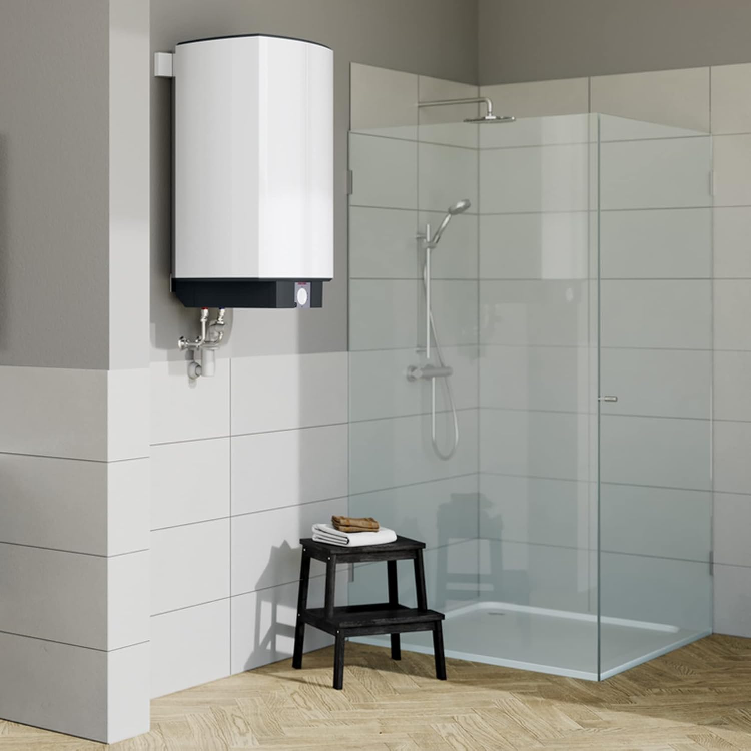 STIEBEL ELTRON Wandspeicher HFA/EB 80 Z, Warmwasserboiler 80 Liter, energiesparend, offen und geschlossen, stufenlose Temperatureinstellung, Schnellaufheizung, 073112