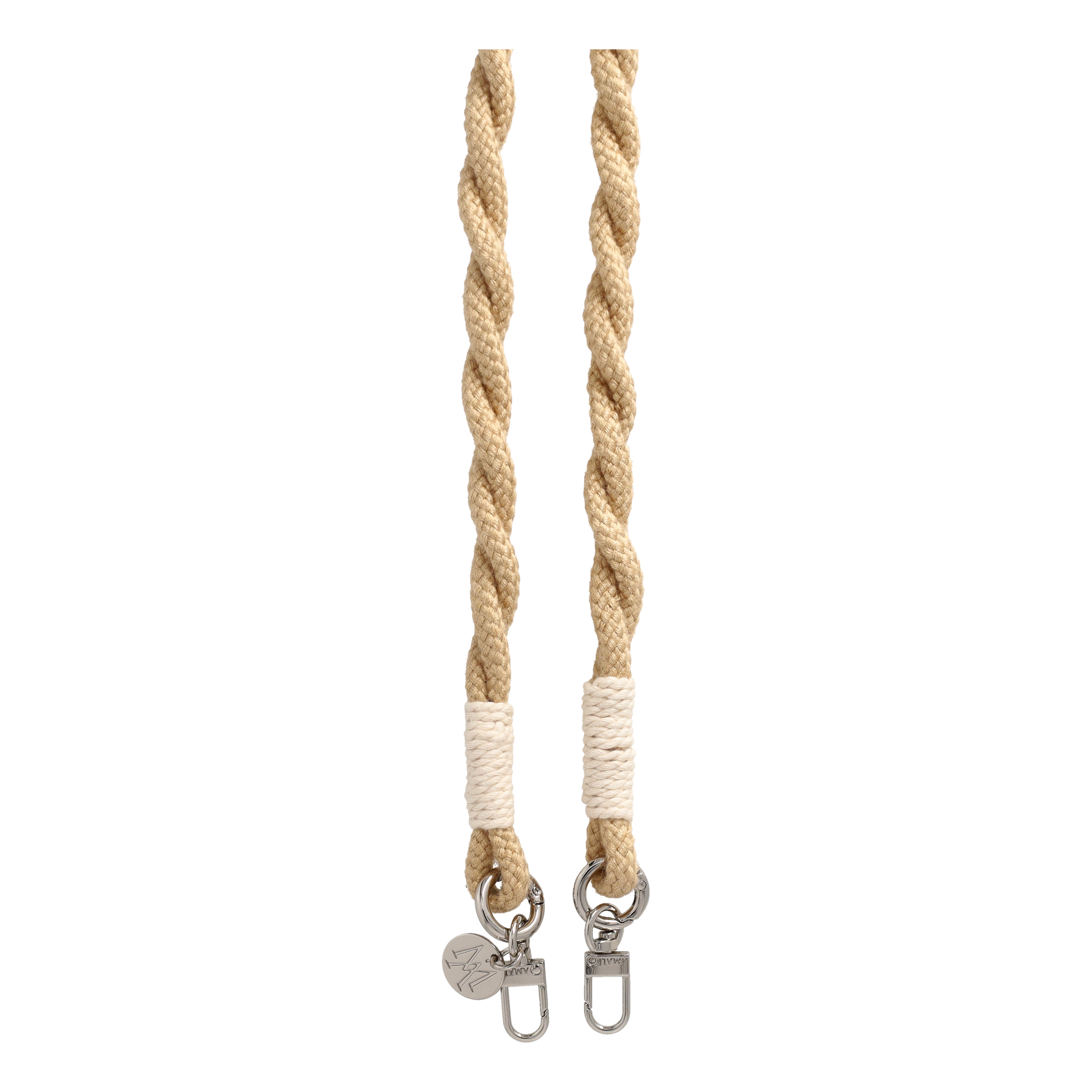 Handgemachte Handykordel Gedrehtes Umhängeband für Handyhüllen Silver - Beige (Ecru)