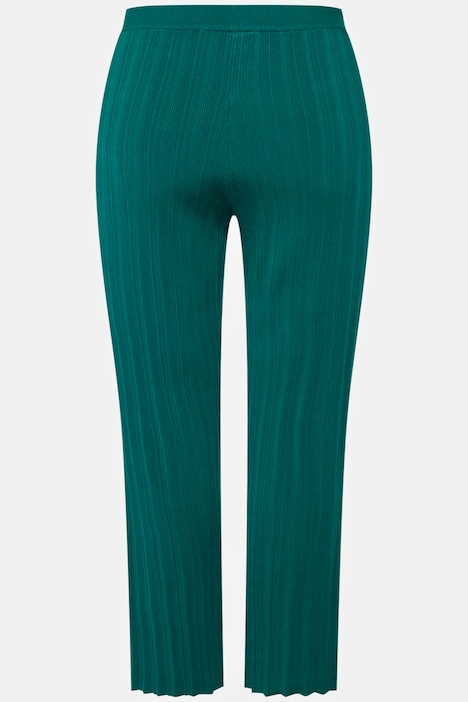 Strickhose, Feinripp, weites, gerades Bein, Elastikbund