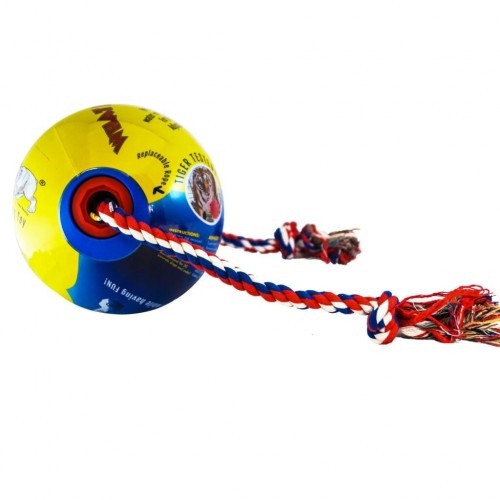 Brinquedo azul para cachorro com corda